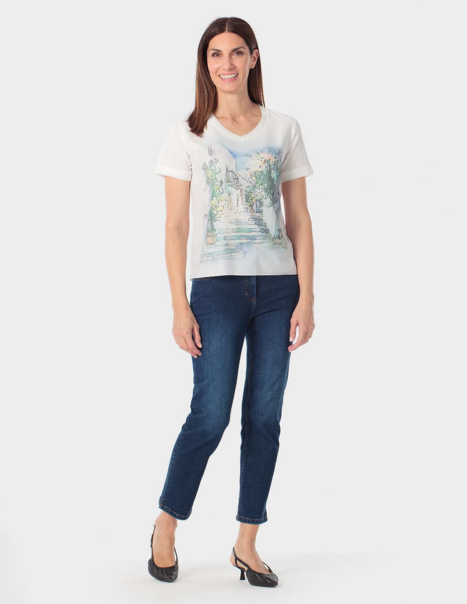 Playera manga corta cuello redondo para mujer 3