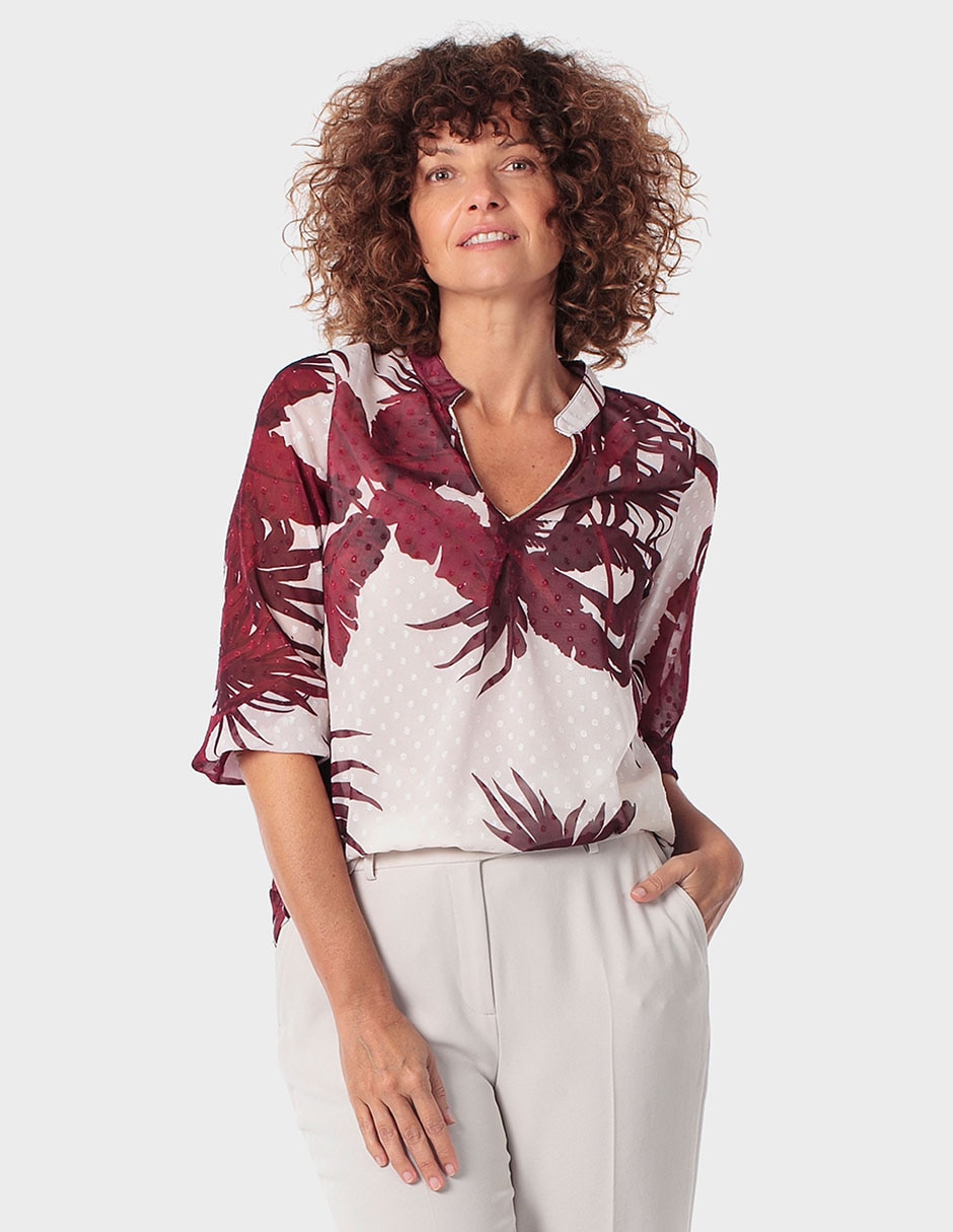 Blusa manga al codo para mujer