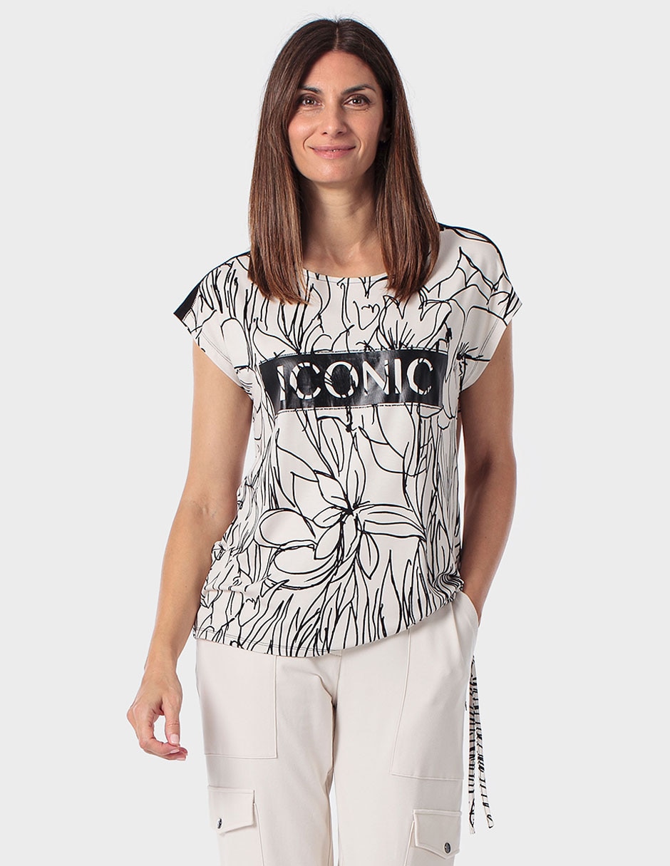 Playera manga corta cuello redondo para mujer