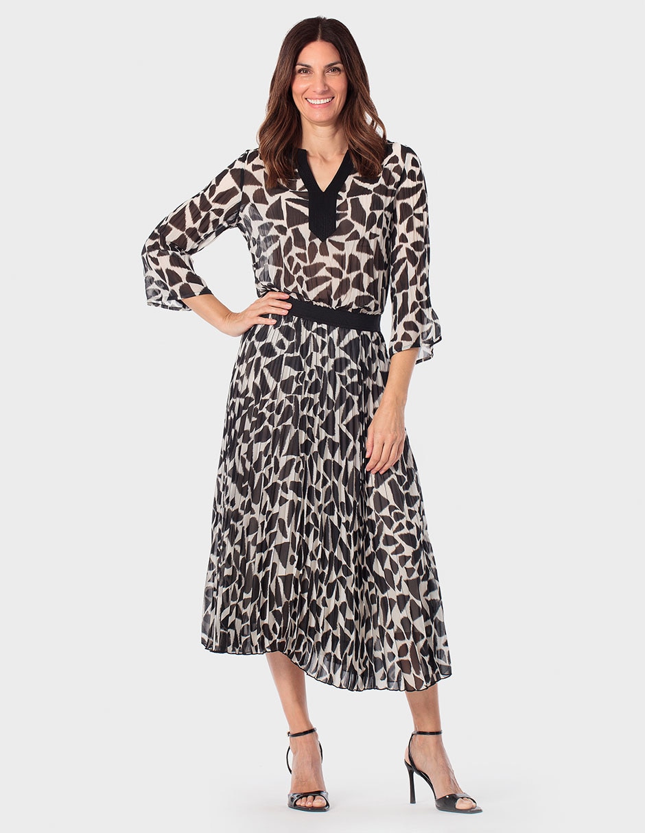 Blusa plisada manga 3/4 para mujer 3