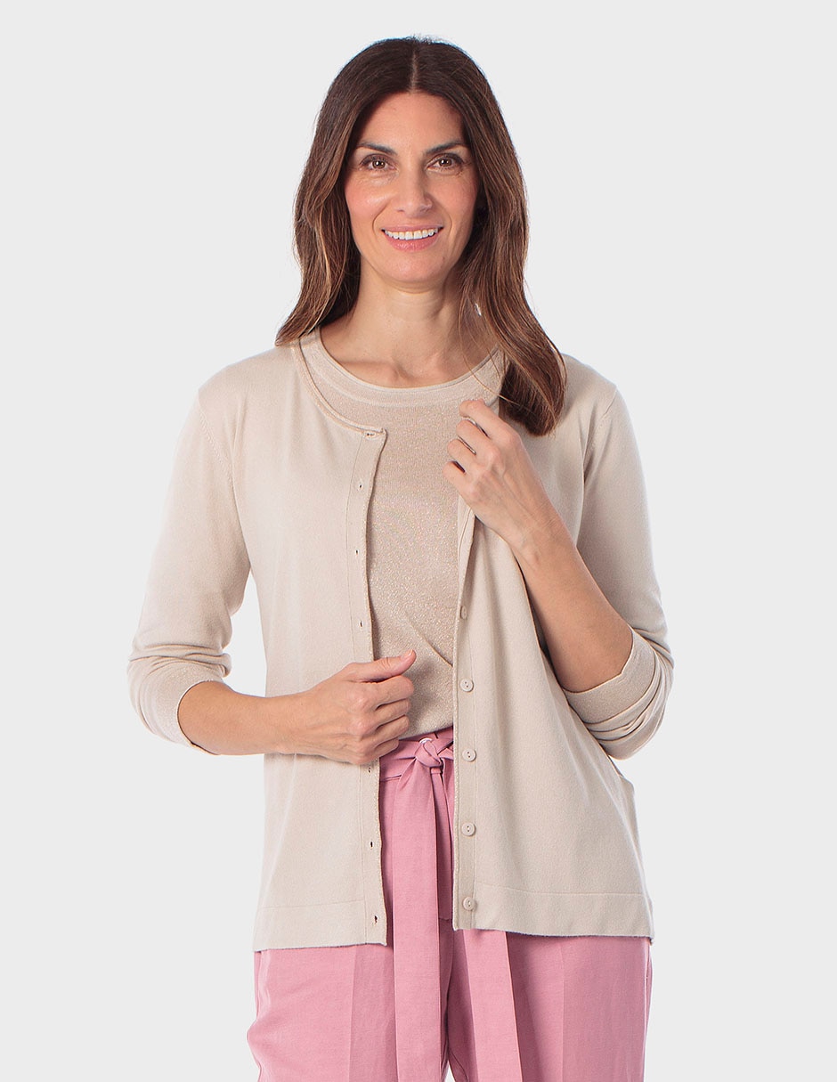 Suéter cuello con botón para mujer