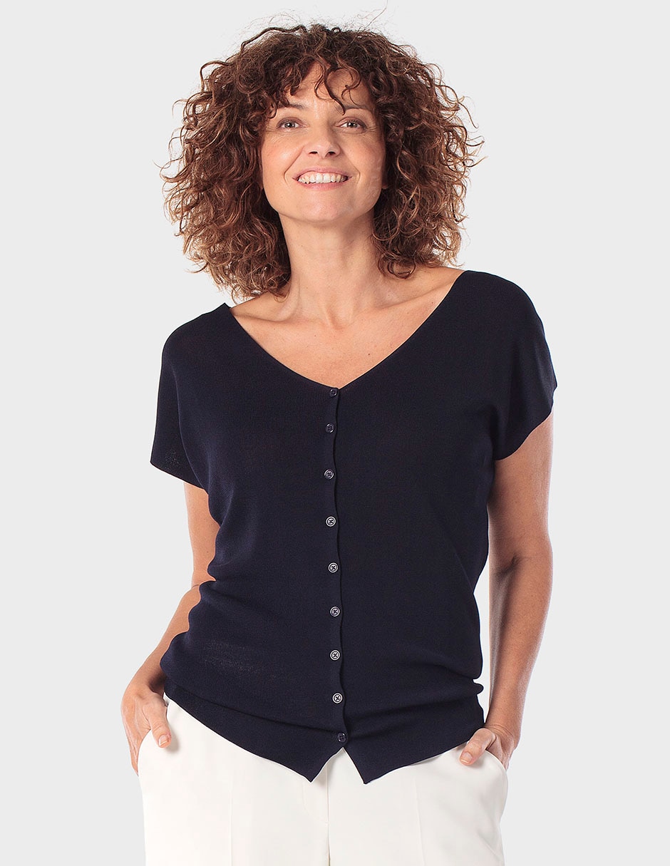Suéter cuello V para mujer