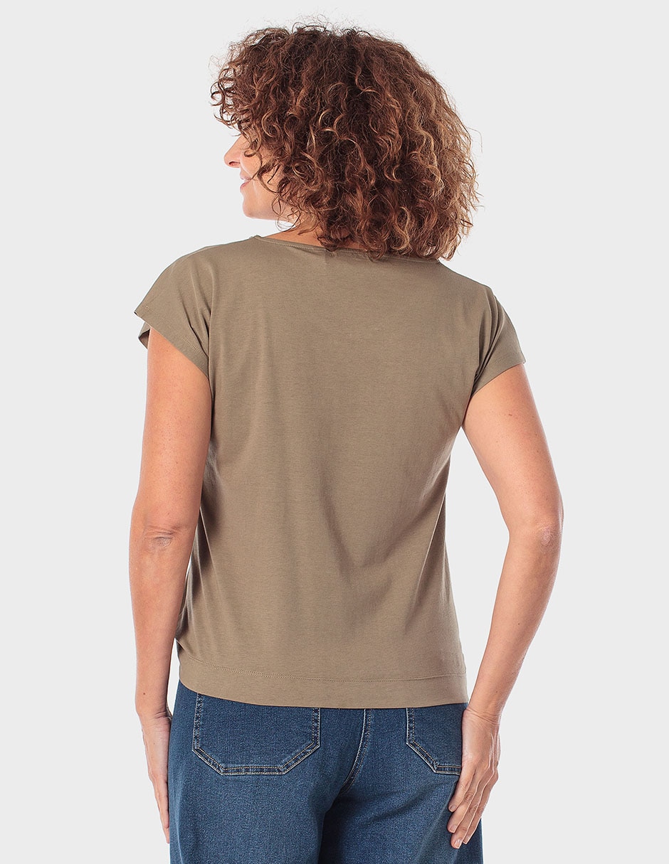 Playera manga corta cuello redondo para mujer 2