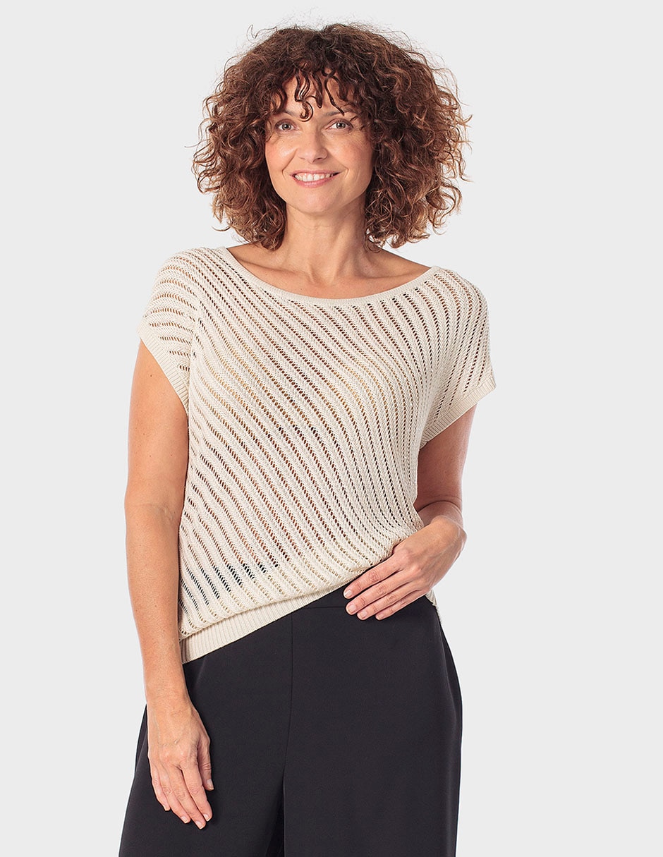 Suéter cuello redondo para mujer
