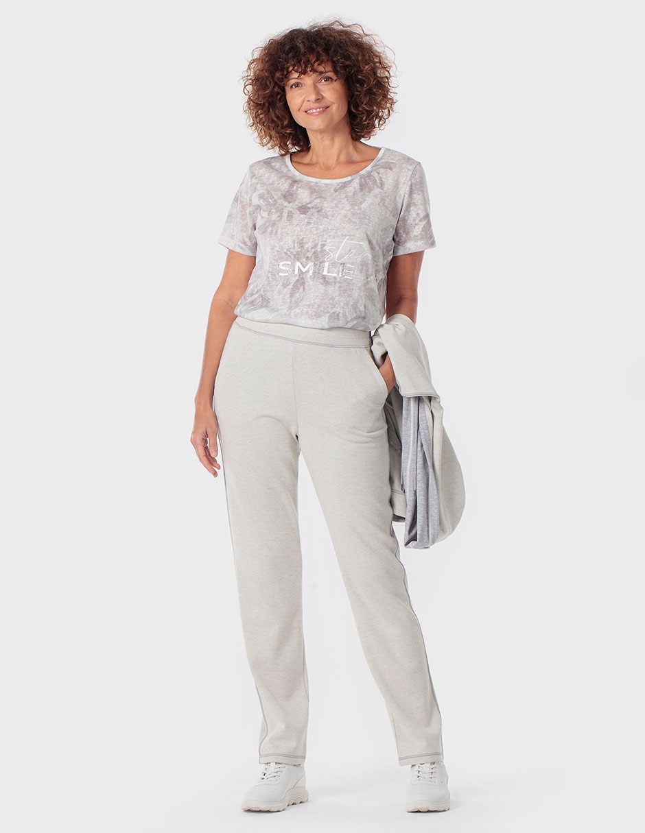Pants regular con elástico para mujer 5