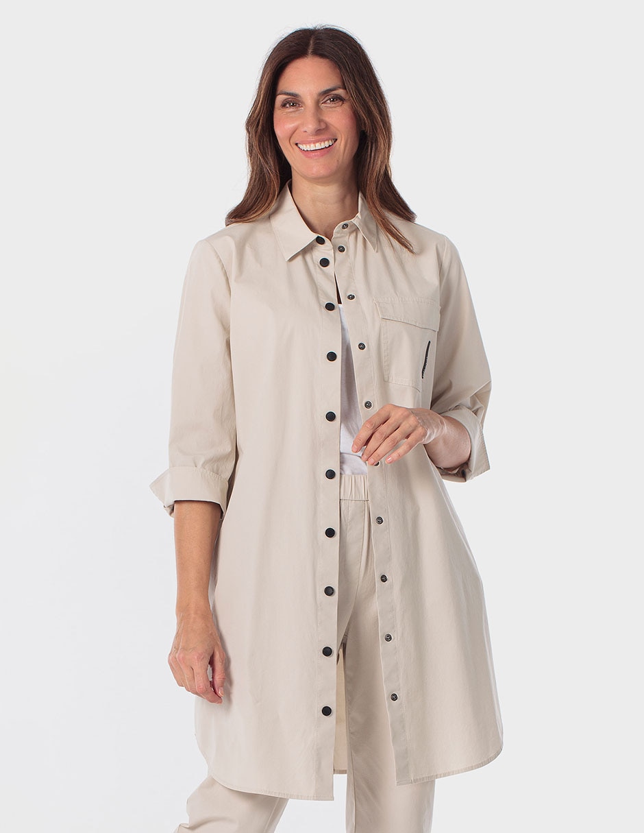 Blusa camisera manga 3/4 para mujer