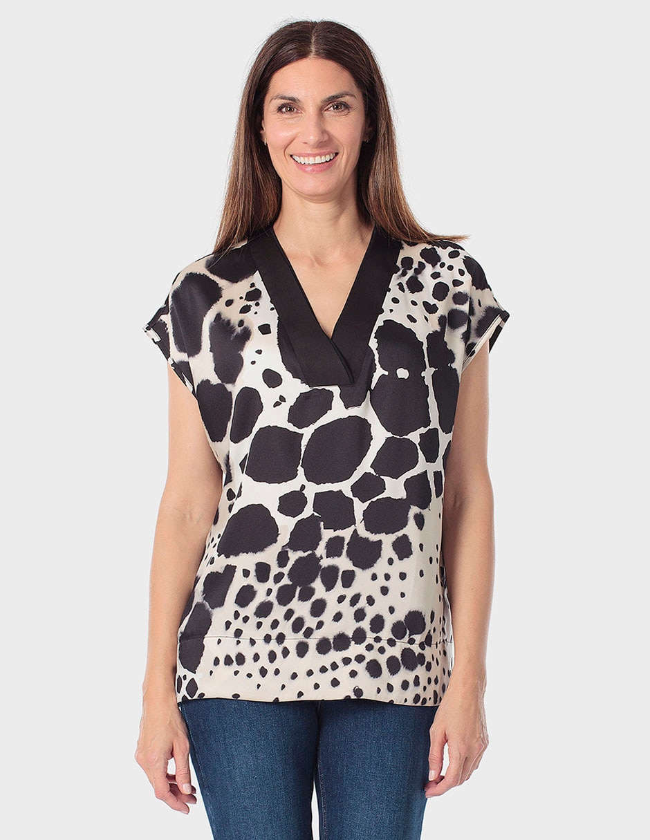 Blusa manga corta para mujer