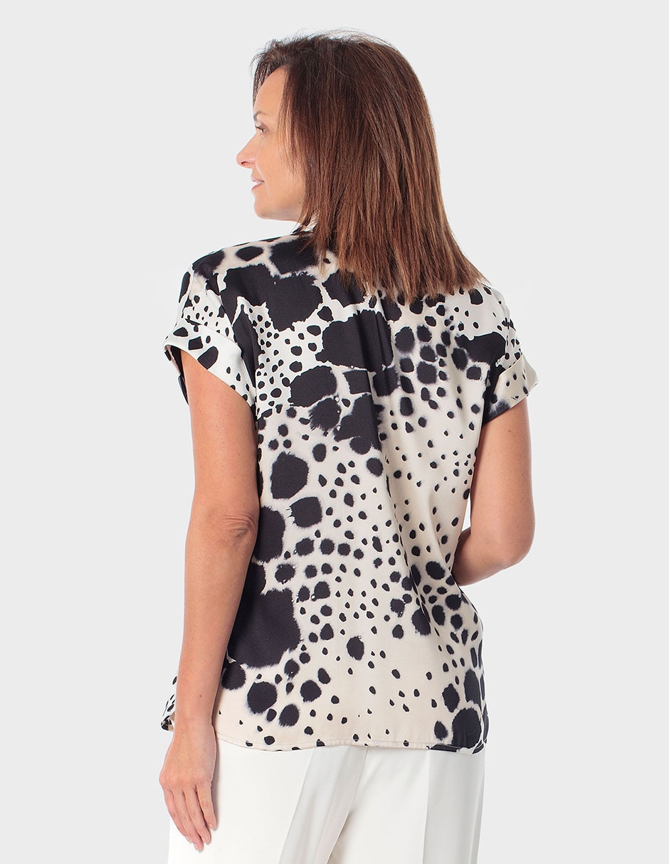 Blusa camisera manga corta para mujer 2