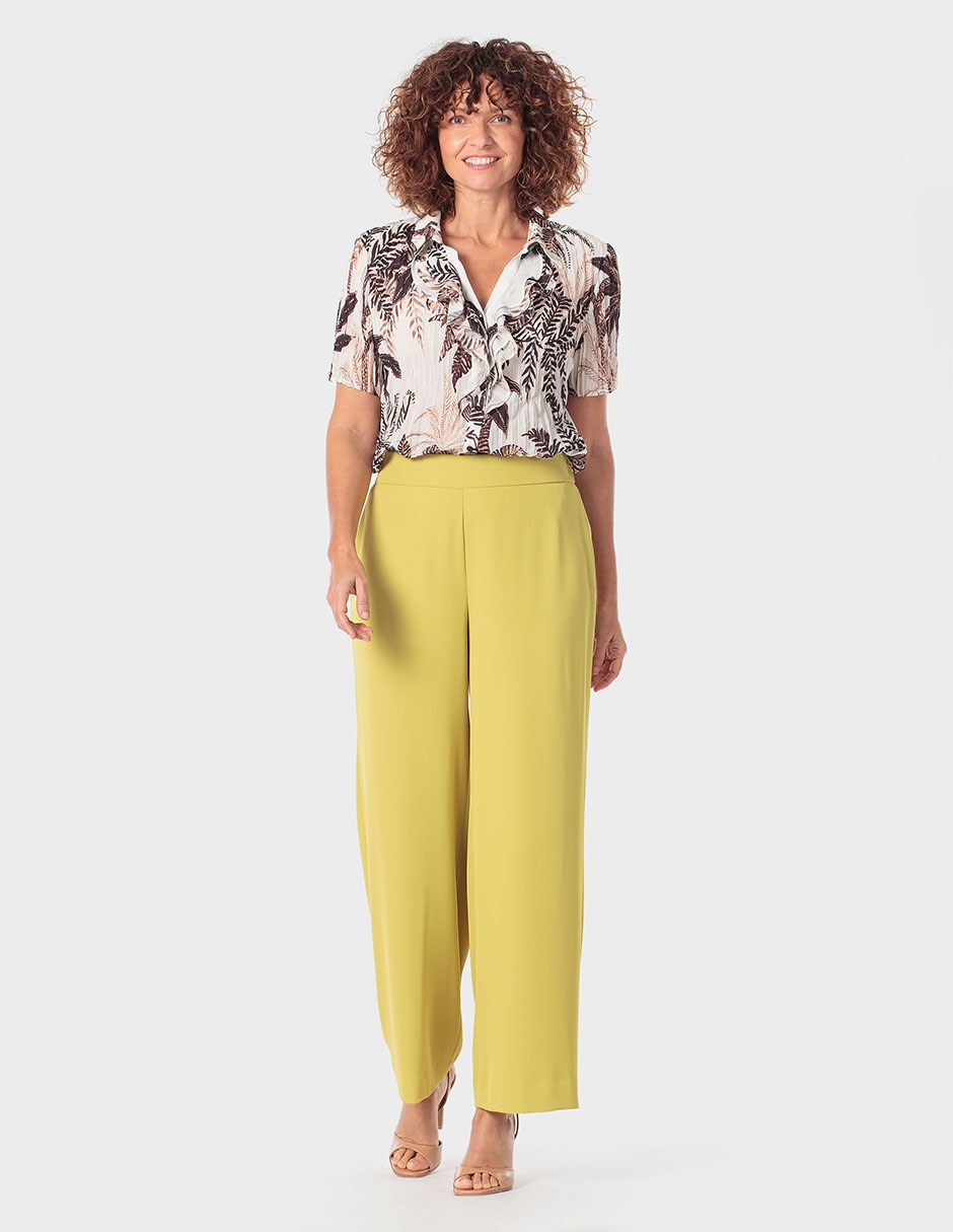 Blusa plisada manga corta para mujer 3