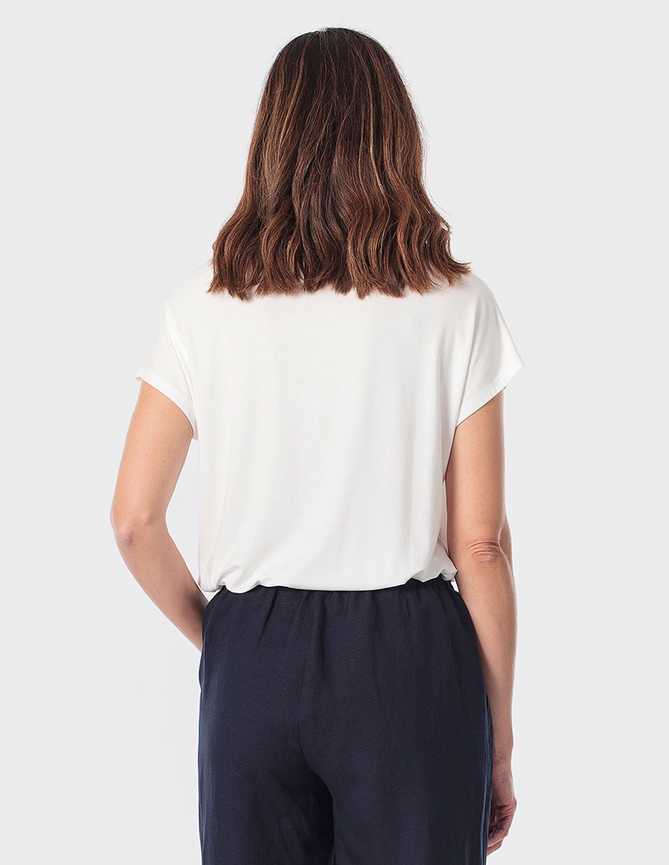 Playera manga corta cuello redondo para mujer 2