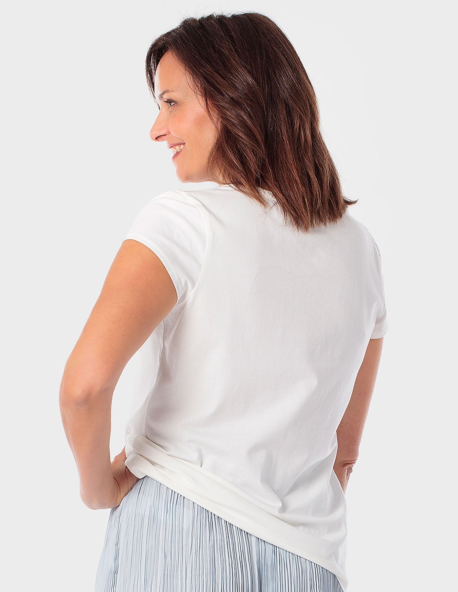 Playera manga corta cuello redondo para mujer 2