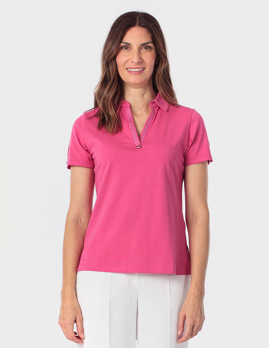 Playera manga corta cuello polo para mujer Playera manga corta cuello polo para mujer