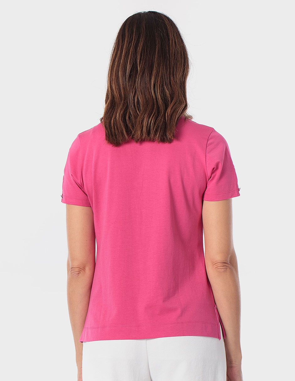 Playera manga corta cuello polo para mujer 2