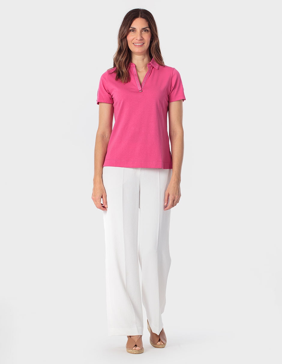 Playera manga corta cuello polo para mujer 3