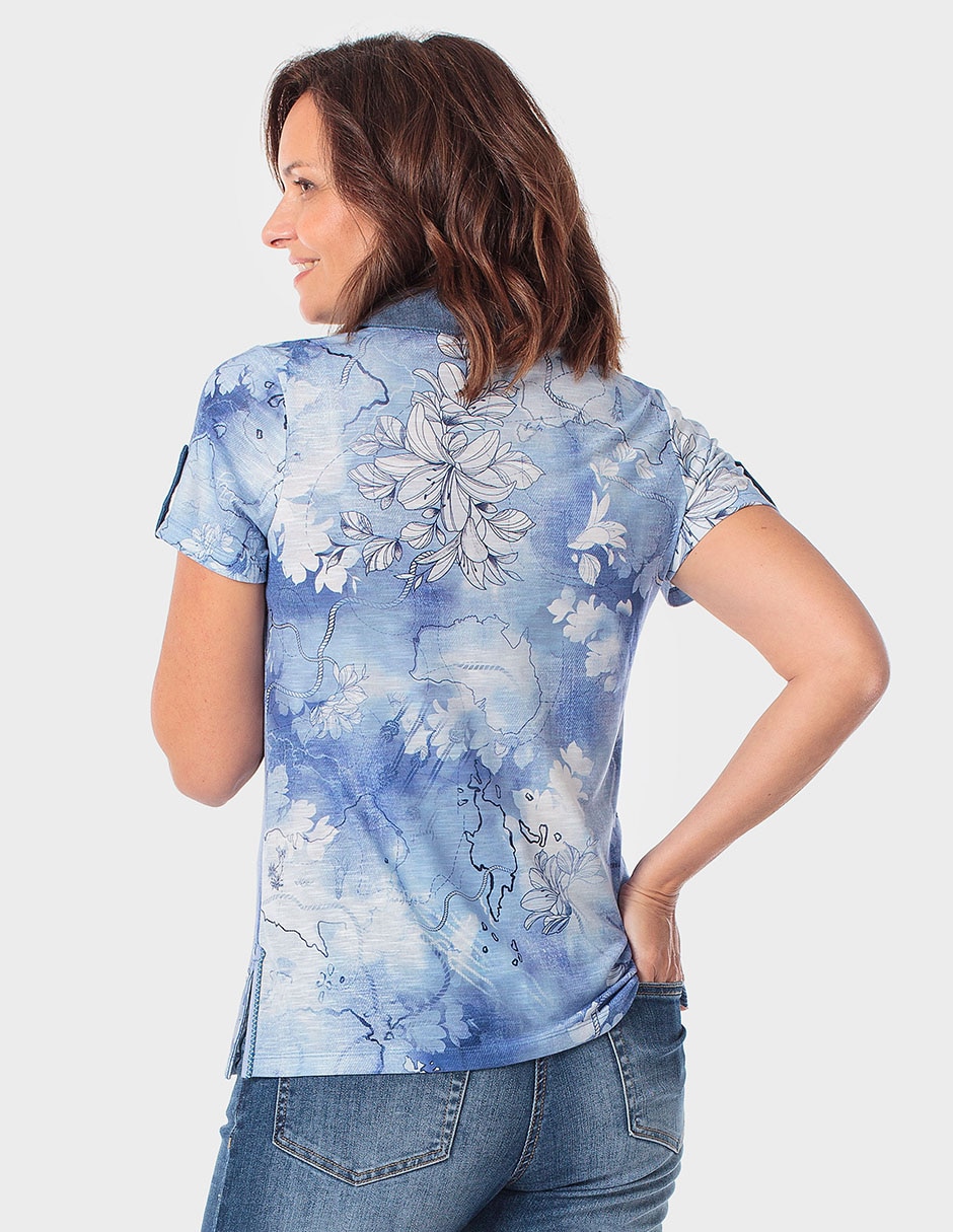 Playera manga corta cuello polo para mujer 2