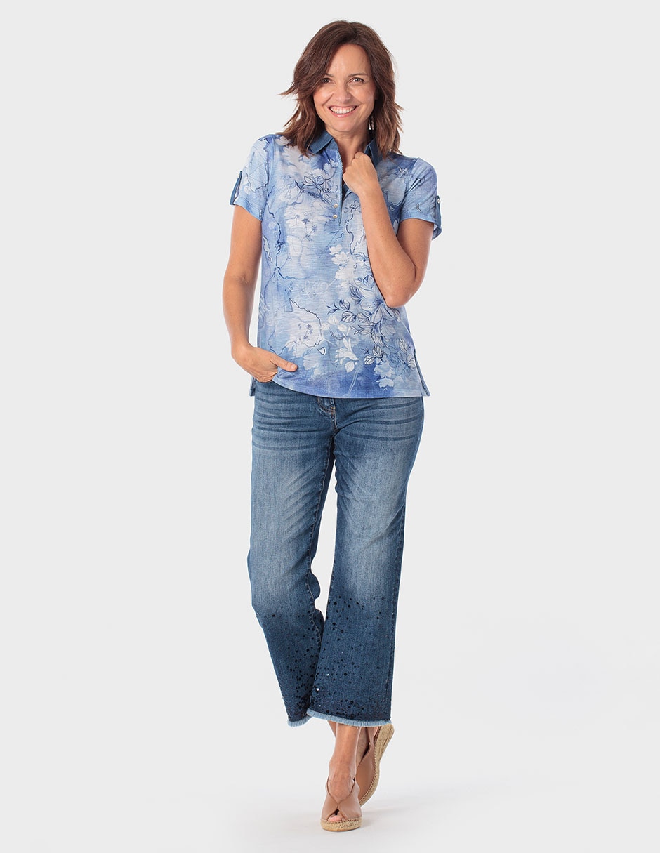 Playera manga corta cuello polo para mujer 3
