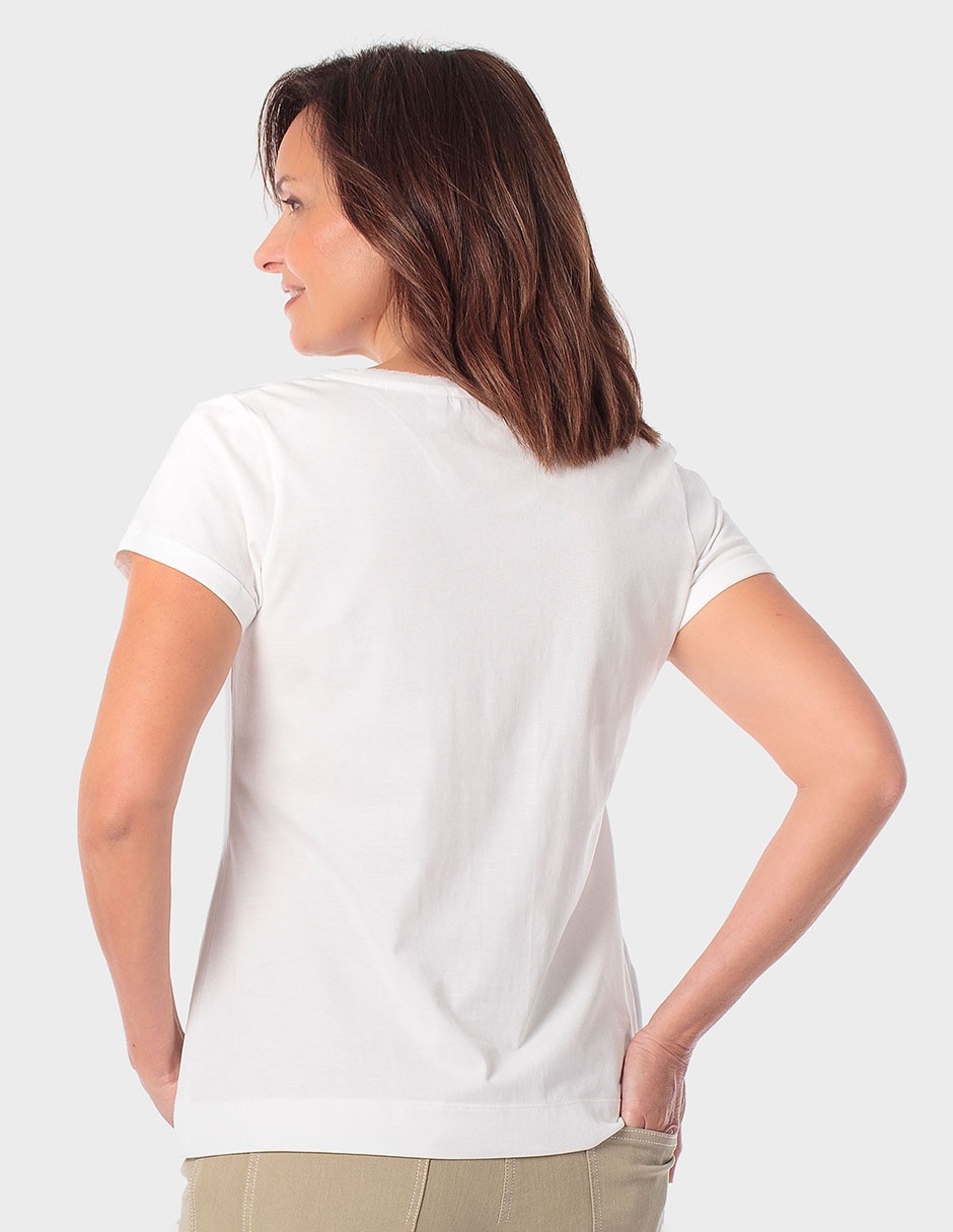 Playera manga corta cuello redondo para mujer 2