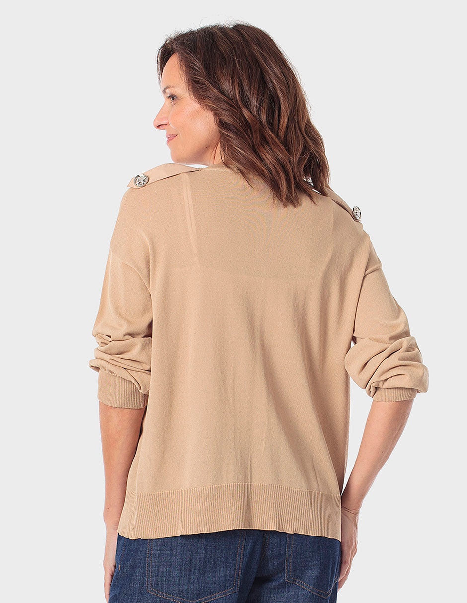 Suéter cuello con cierre para mujer 2