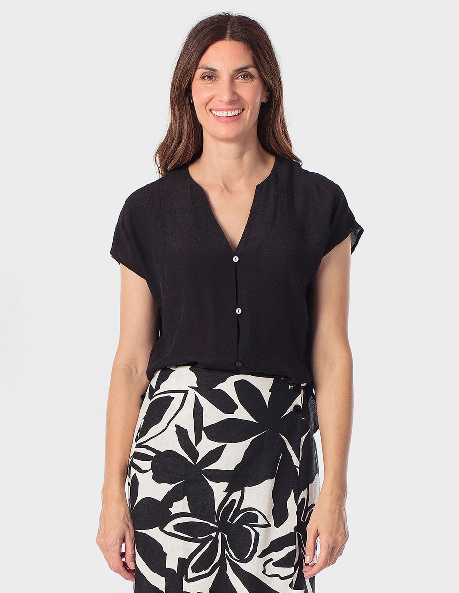 Blusa manga corta para mujer