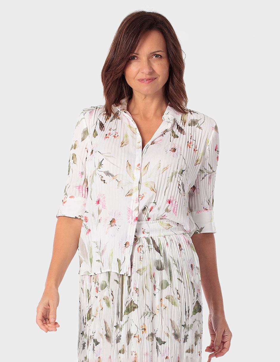 Blusa manga al codo para mujer