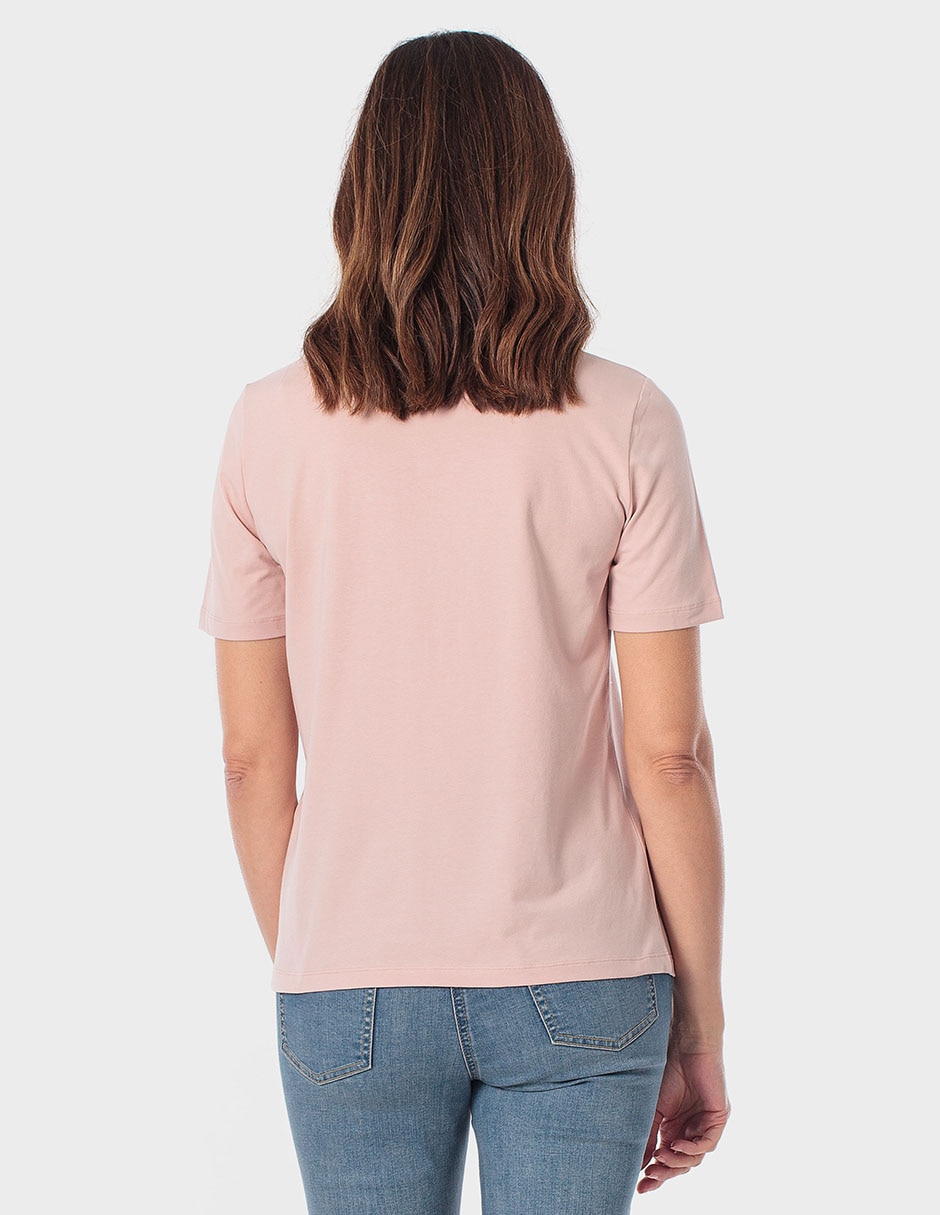 Playera manga corta cuello redondo para mujer 2