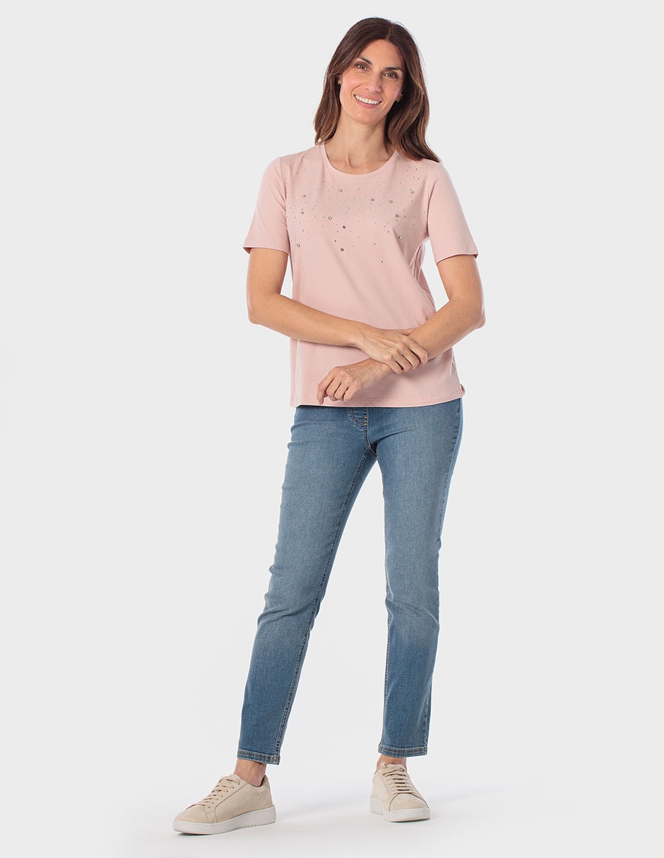 Playera manga corta cuello redondo para mujer 3
