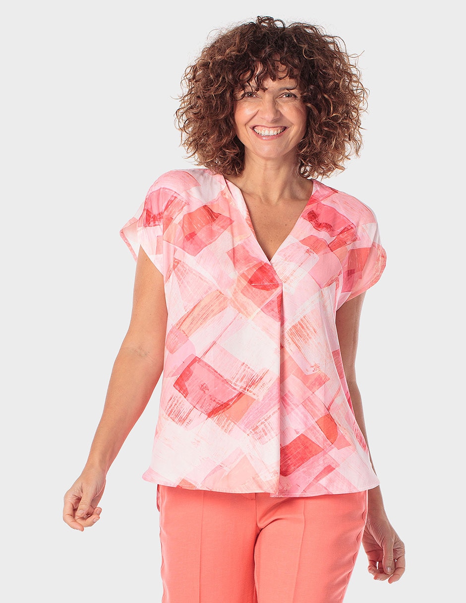 Blusa manga corta para mujer