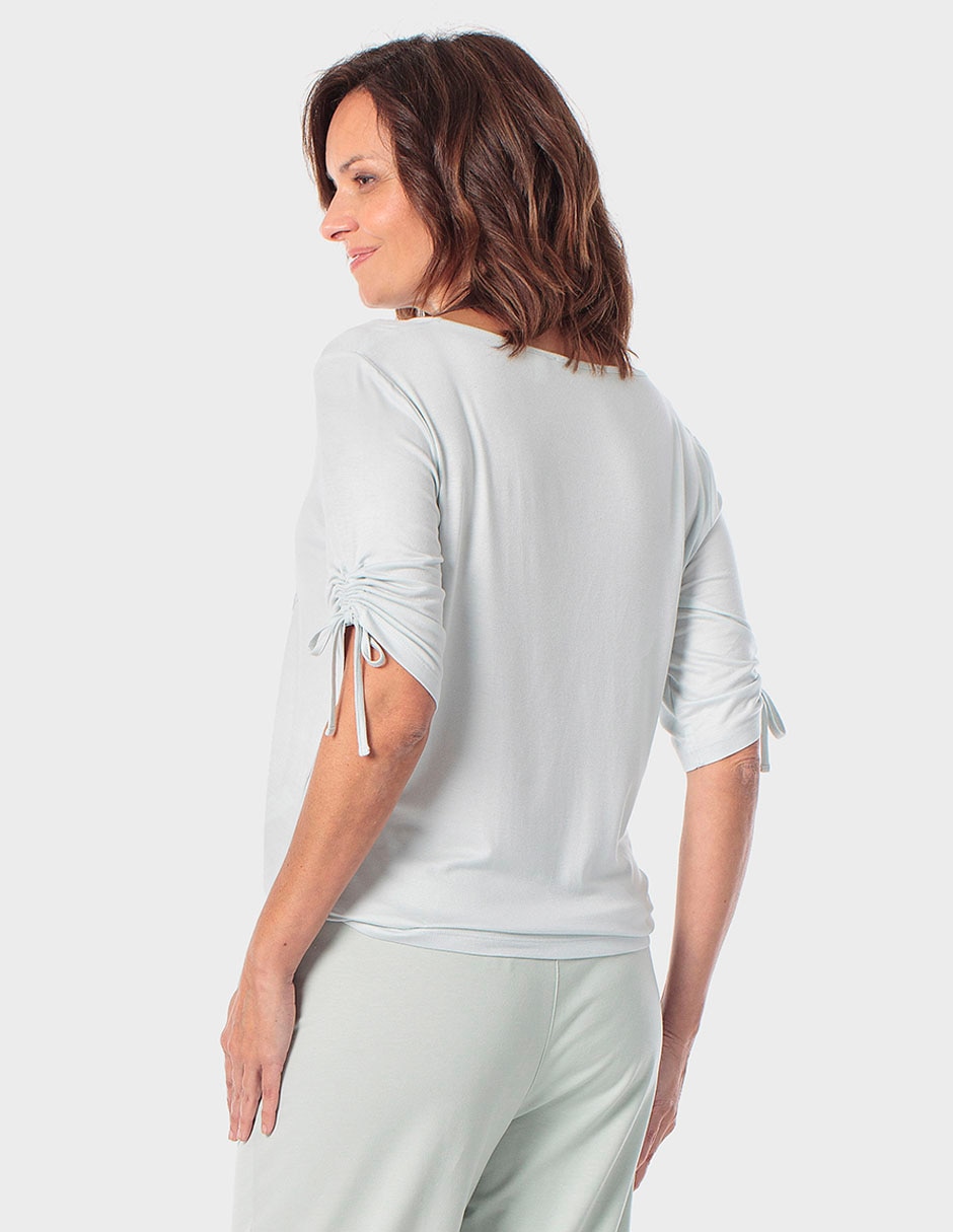 Playera manga 3/4 cuello redondo para mujer 2