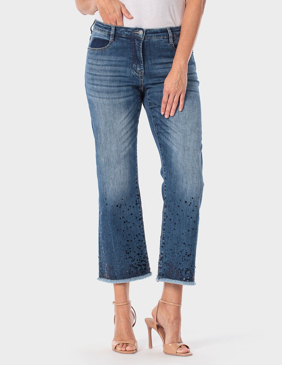 Pantalón capri relajado para mujer