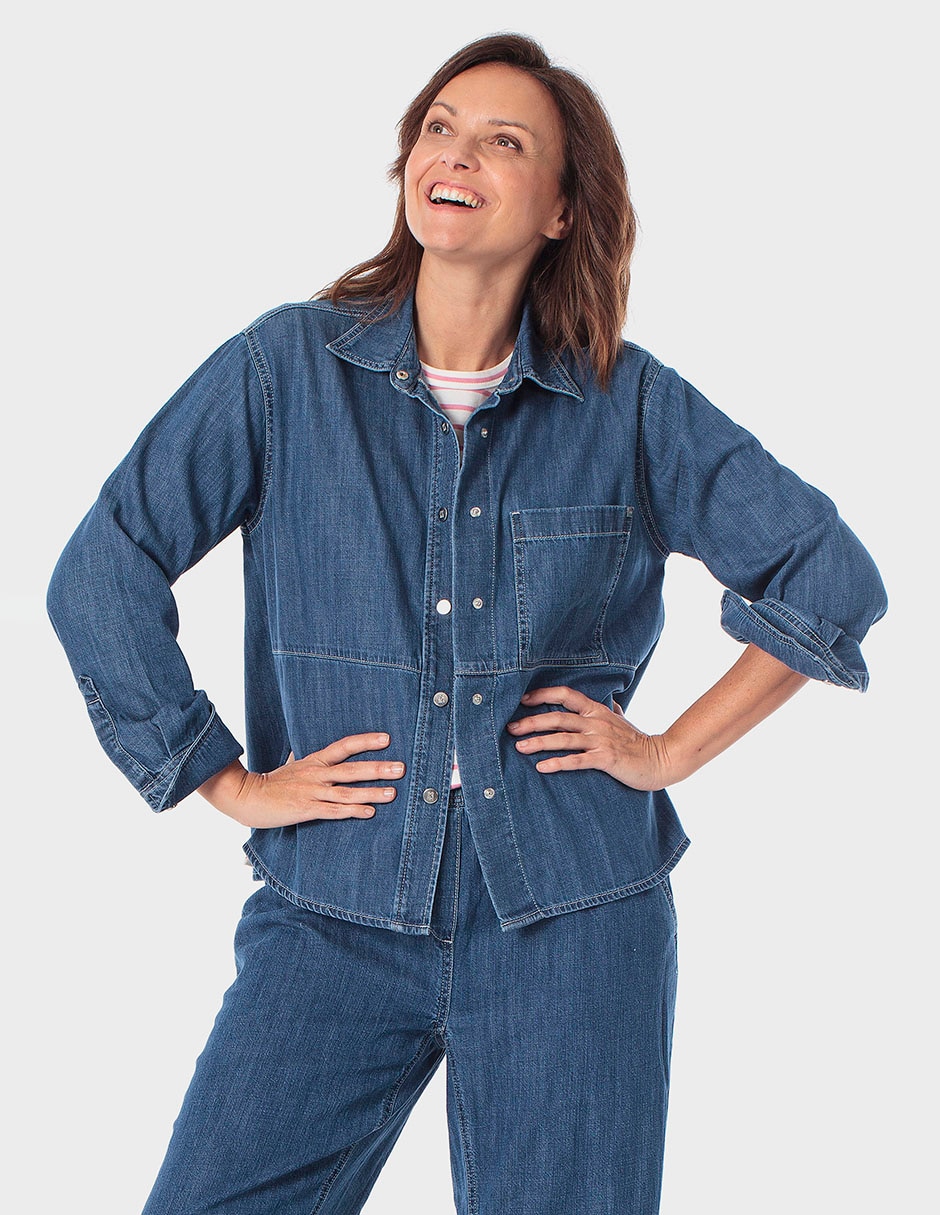 Chamarra denim de mezclilla para mujer