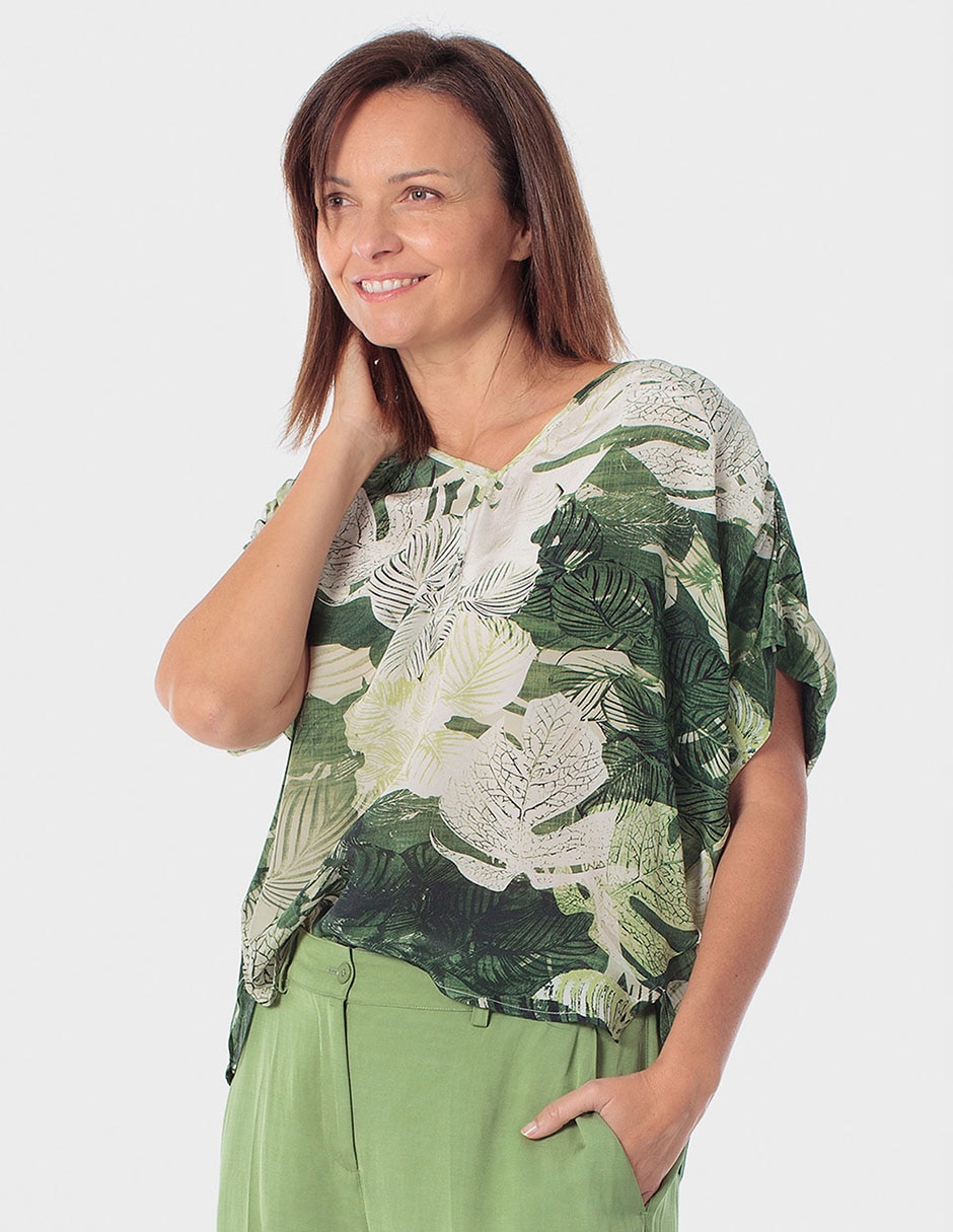Blusa manga corta para mujer