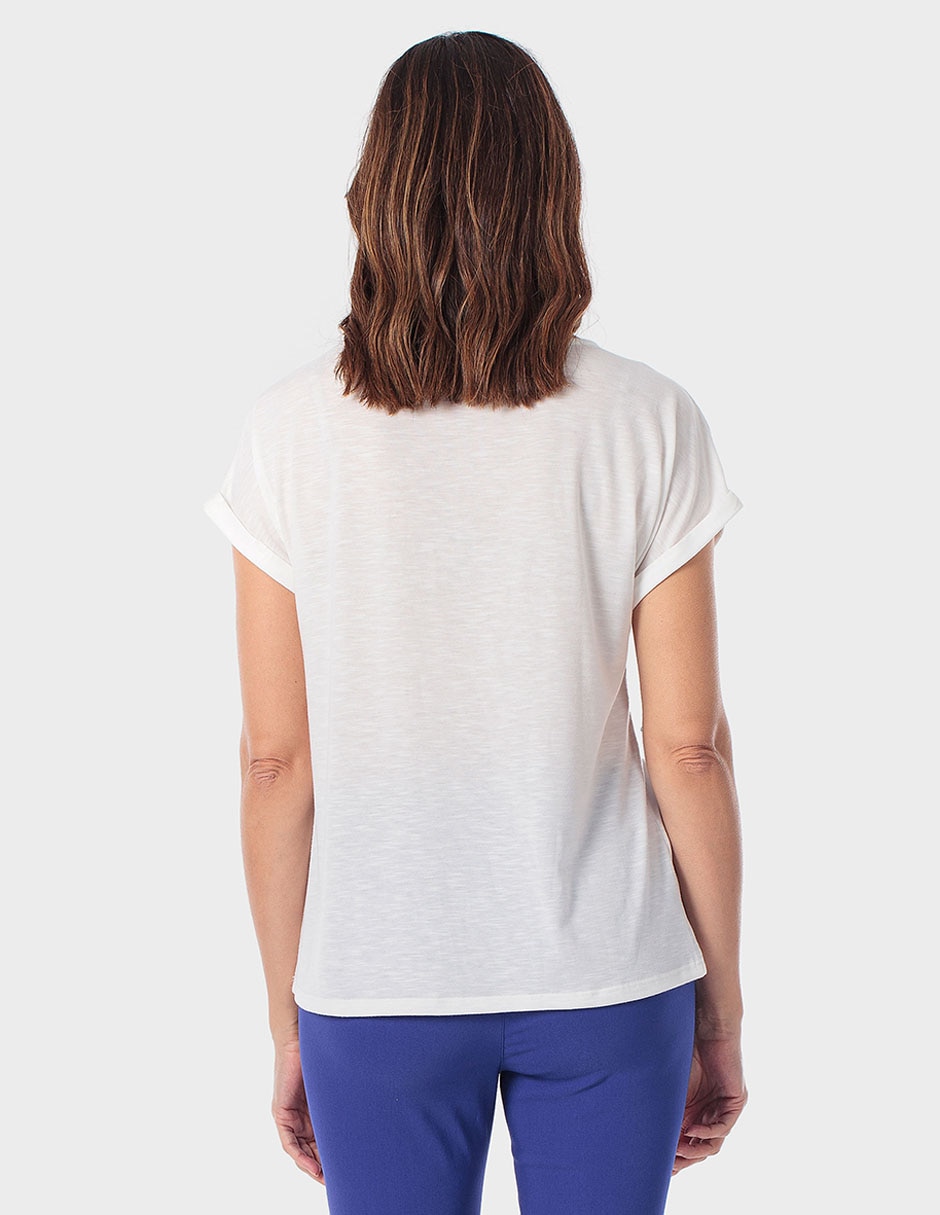 Playera manga corta cuello redondo para mujer 2
