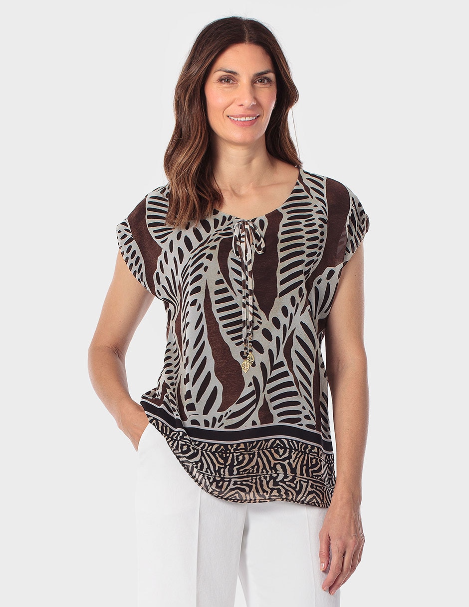 Blusa manga corta para mujer