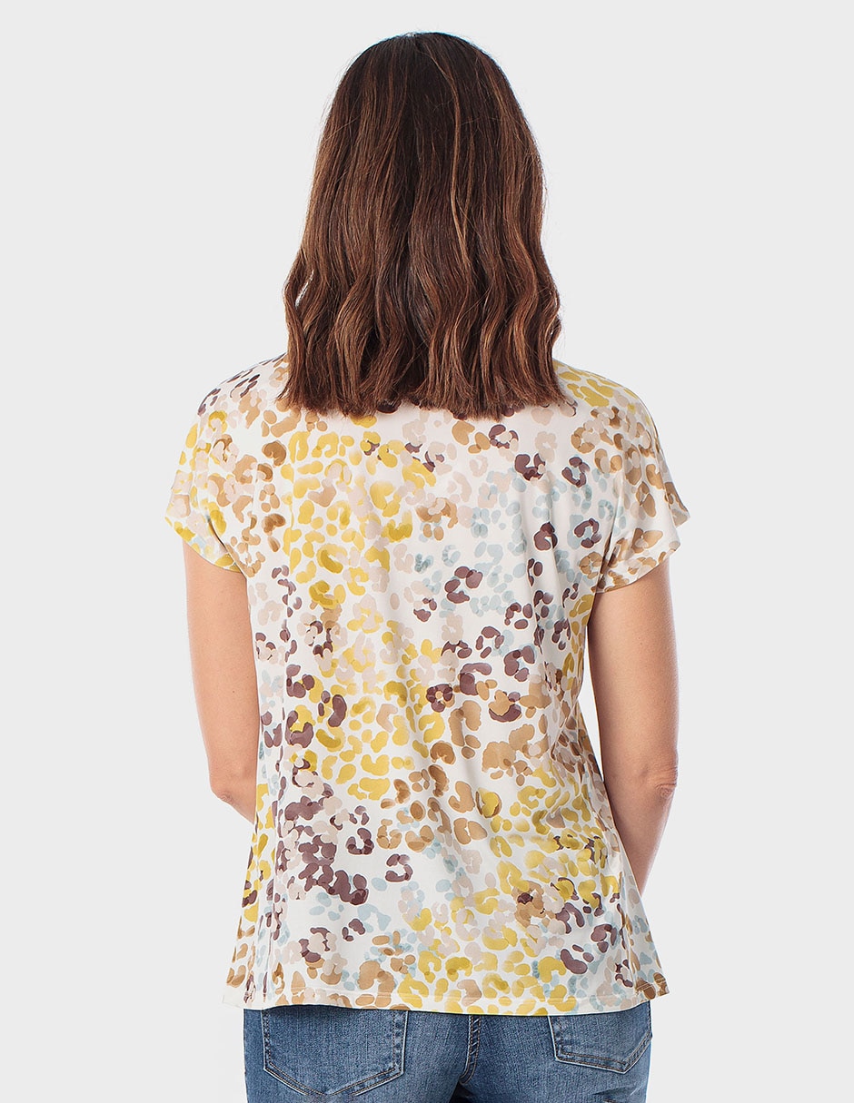 Playera manga corta cuello V para mujer 2