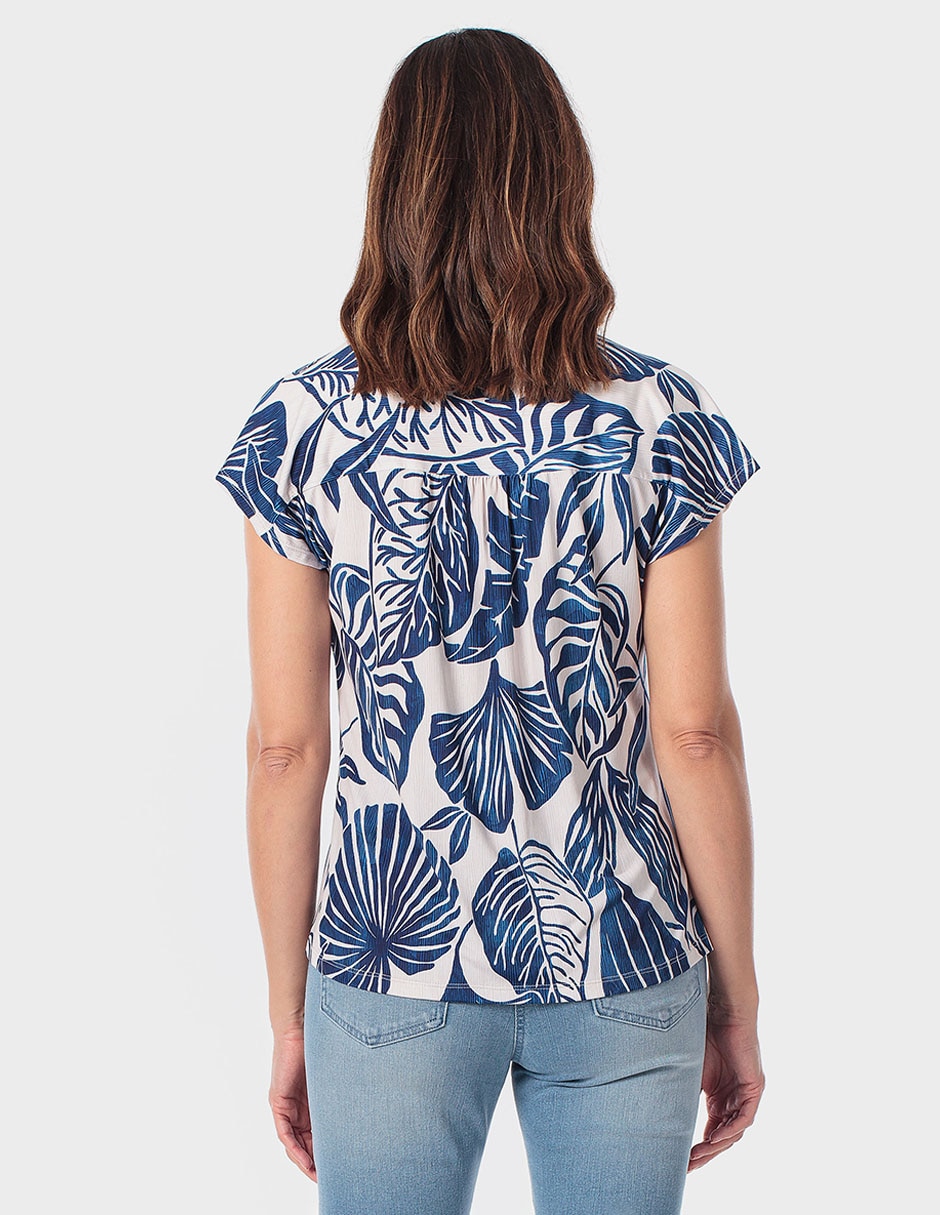 Playera manga corta cuello V para mujer 2