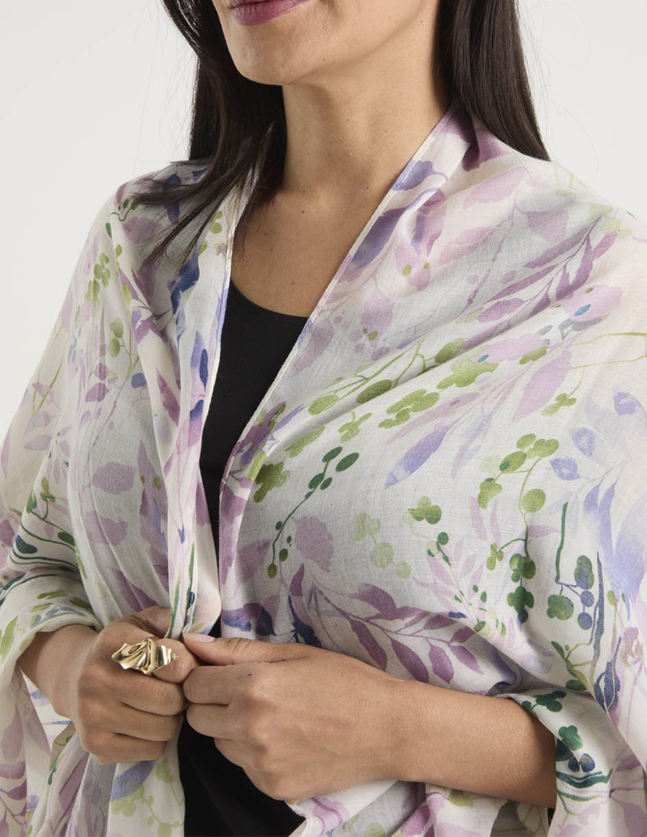 Pashmina con estampado floral para mujer 4