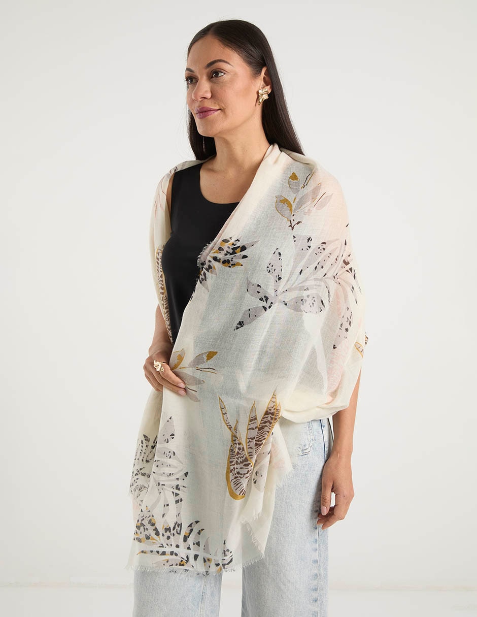 Pashmina con estampado floral para mujer