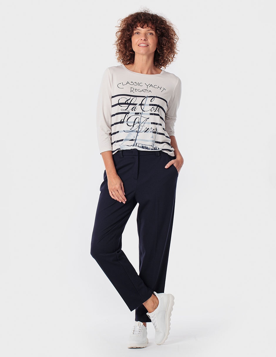 Playera manga 3/4 cuello redondo para mujer 3