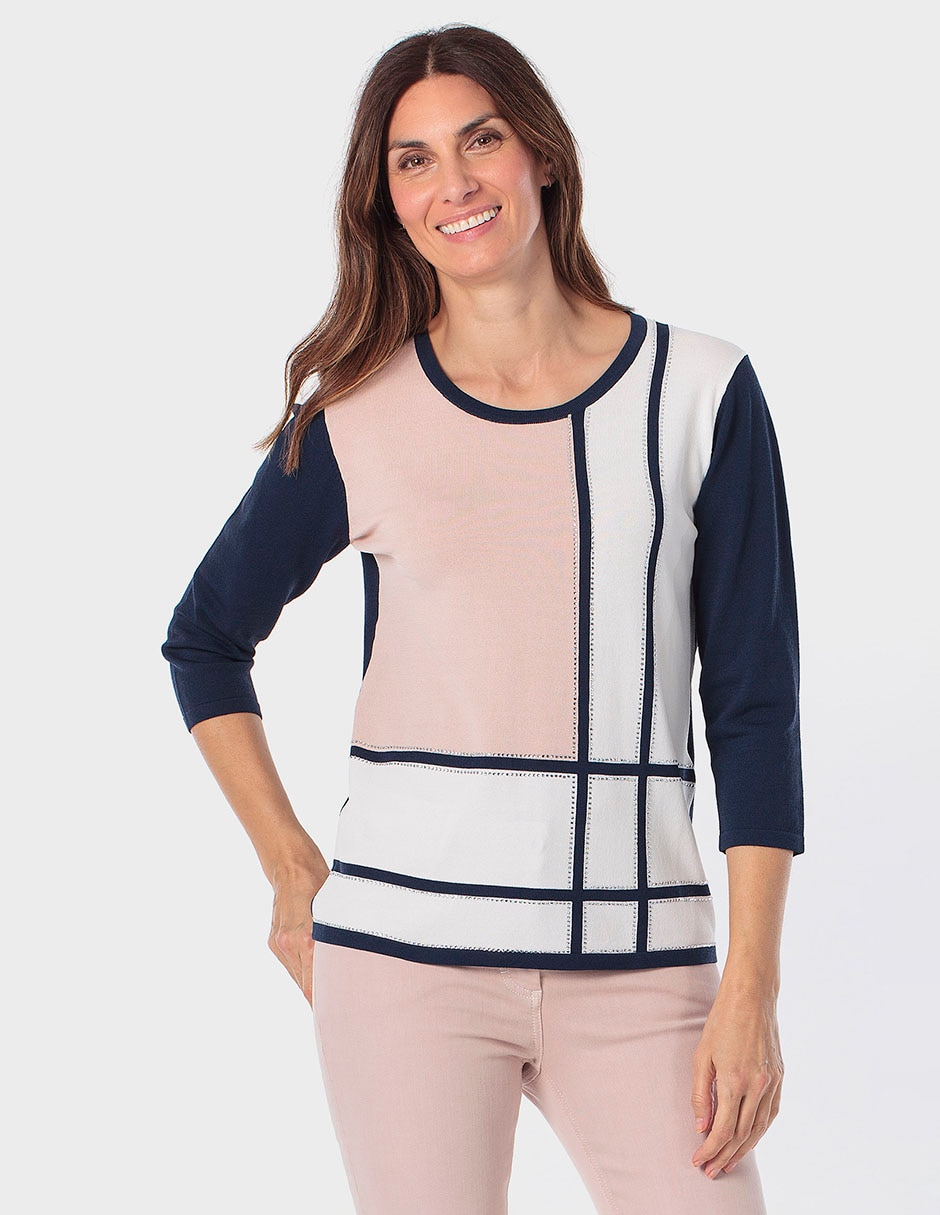 Suéter cuello redondo para mujer