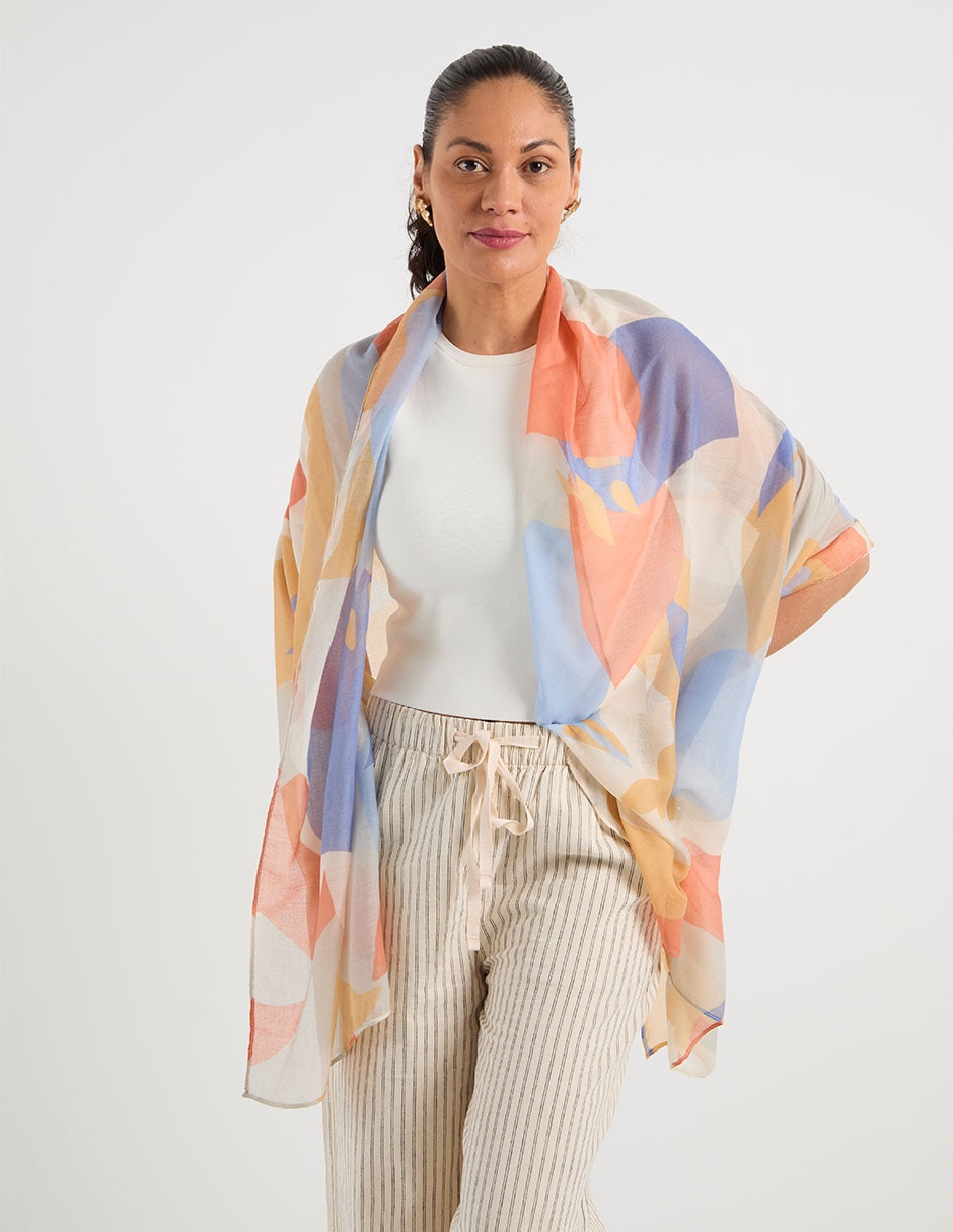 Pashmina con estampado floral para mujer