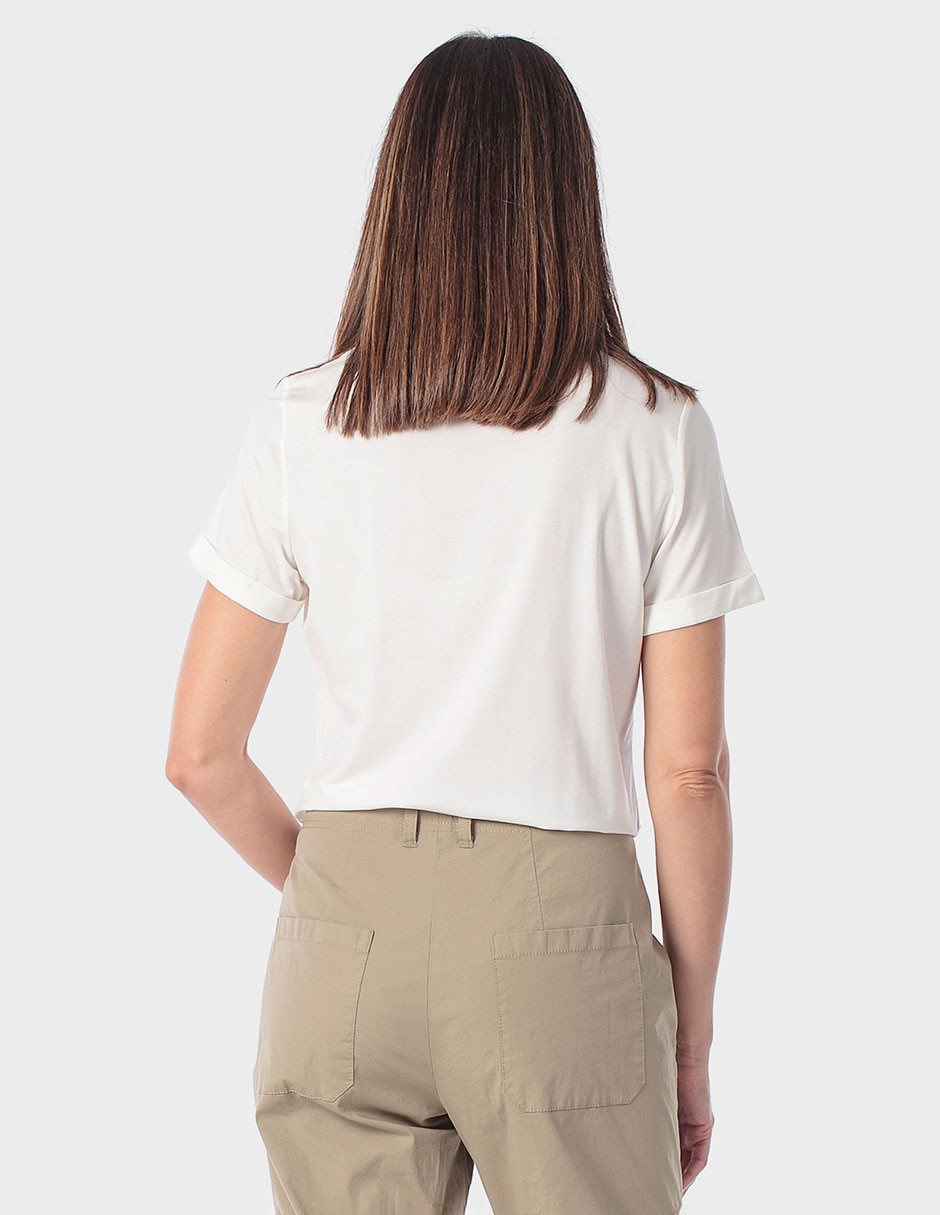 Playera manga corta cuello redondo para mujer 2