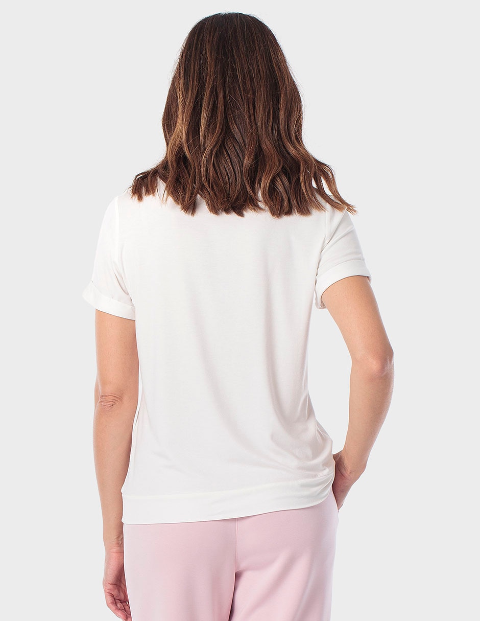 Playera manga corta cuello redondo para mujer 2