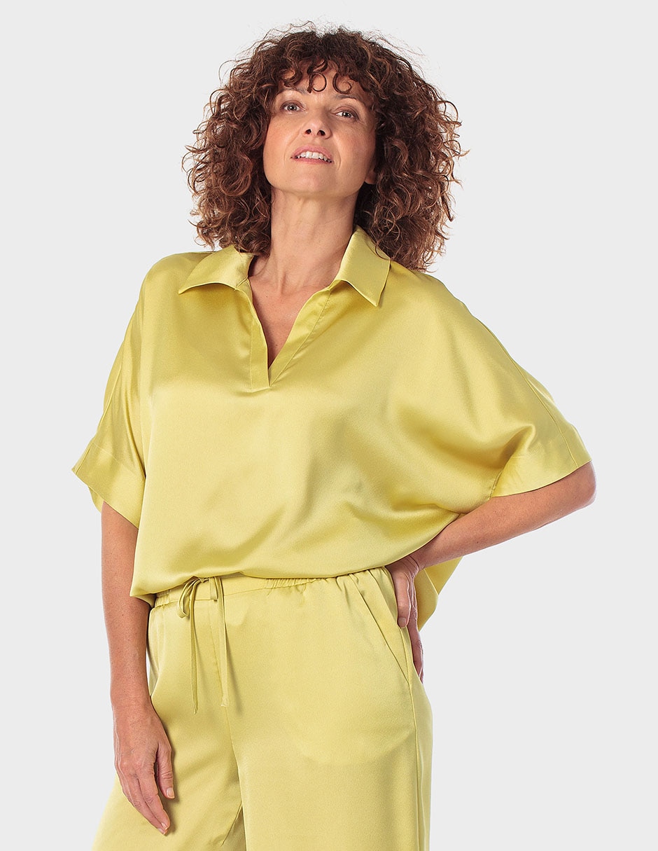 Blusa manga al codo para mujer