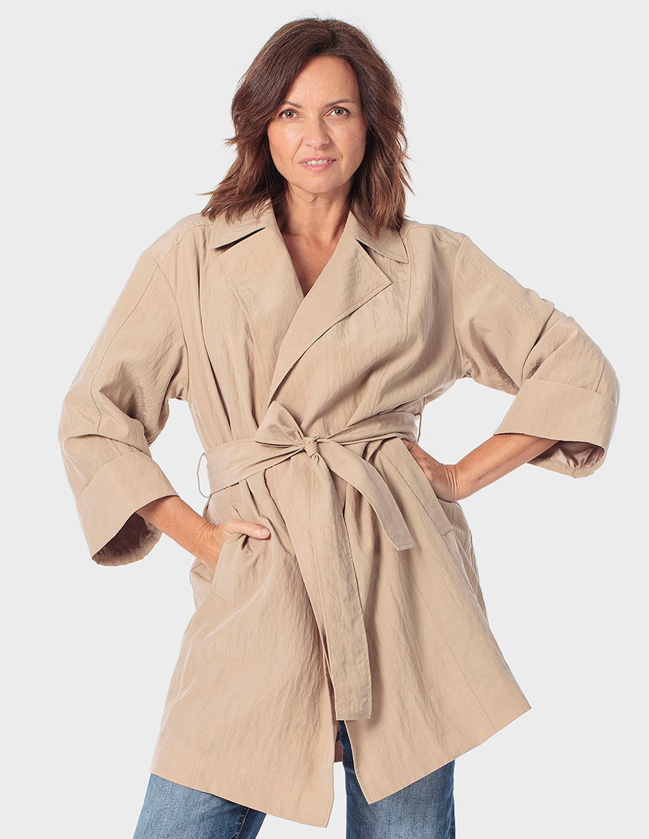 Gabardina con bolsillos para mujer