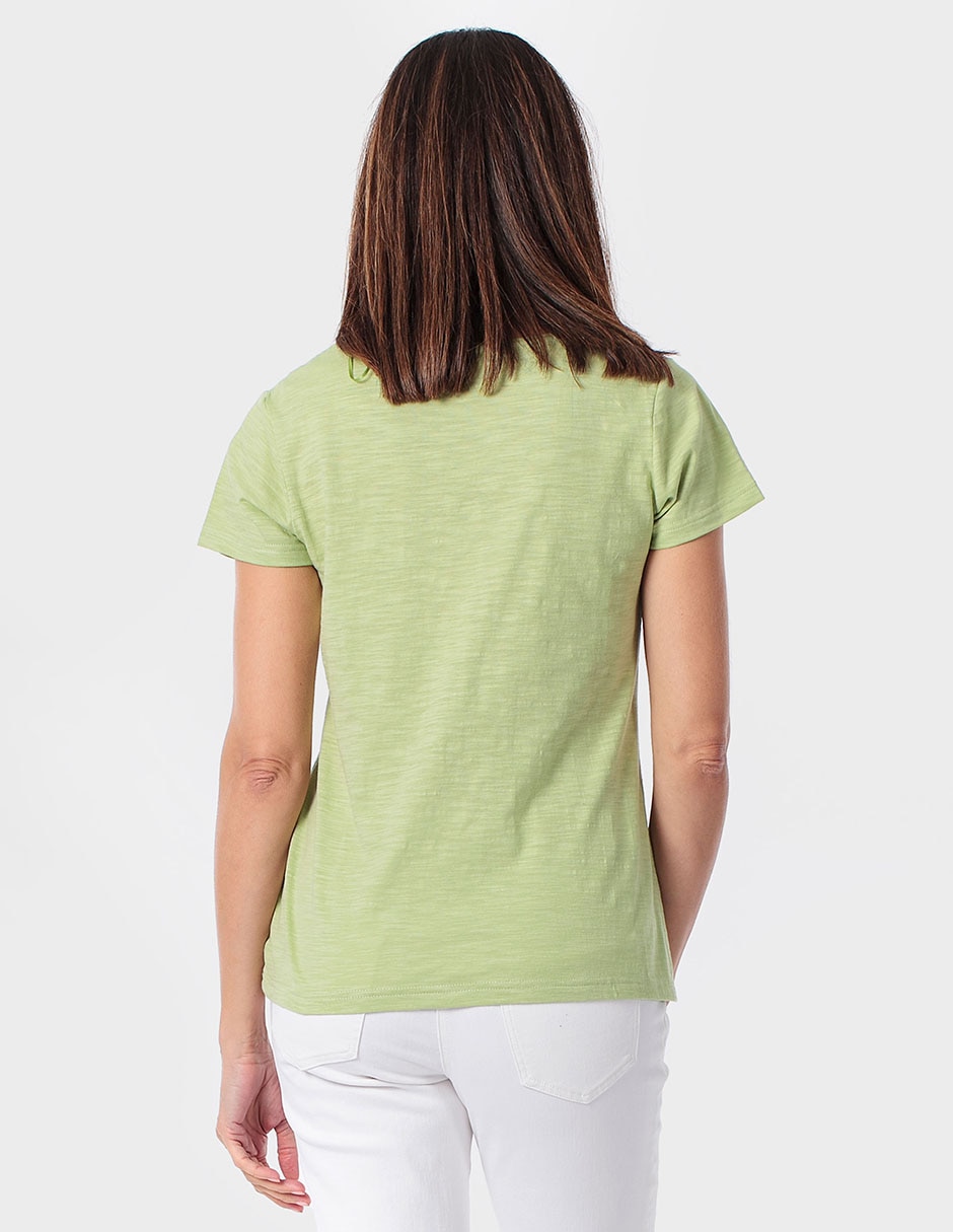Playera manga corta cuello redondo para mujer 2