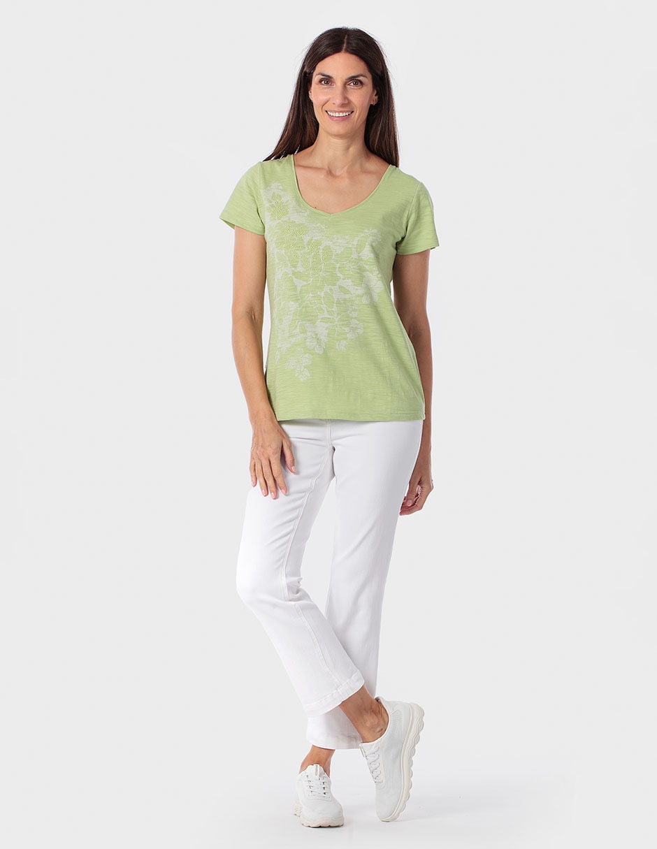 Playera manga corta cuello redondo para mujer 3