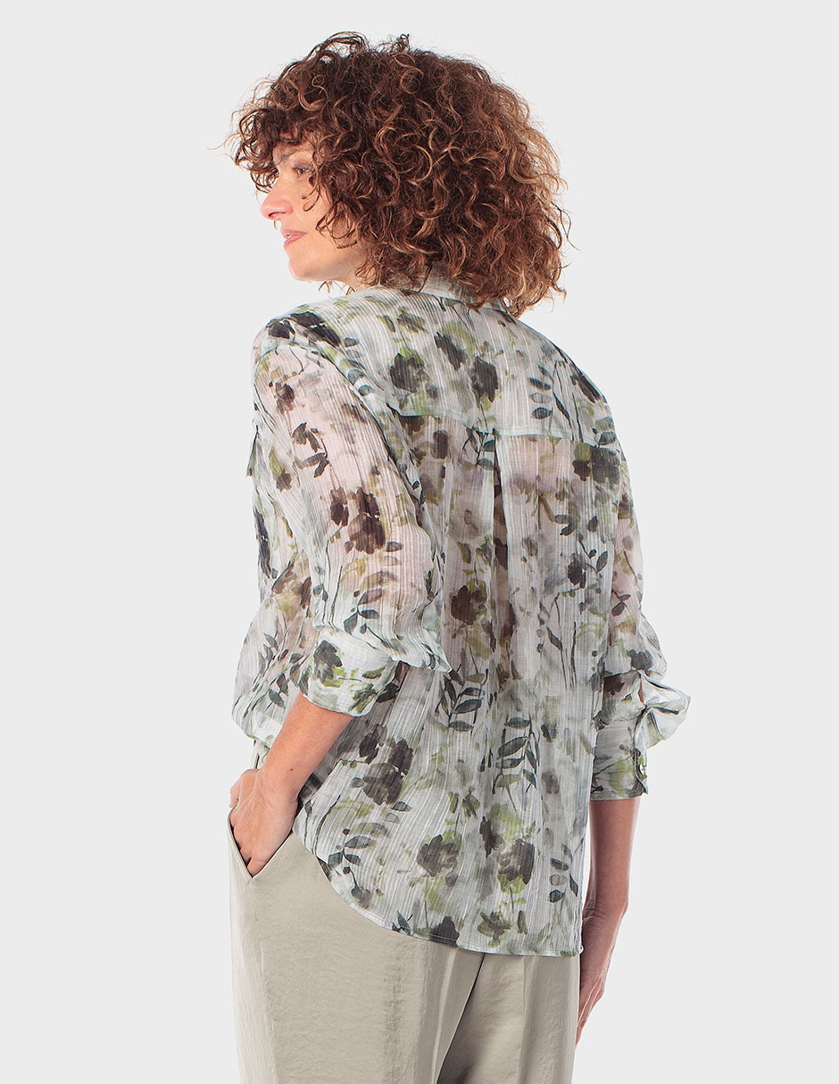 Blusa camisera manga larga para mujer 2