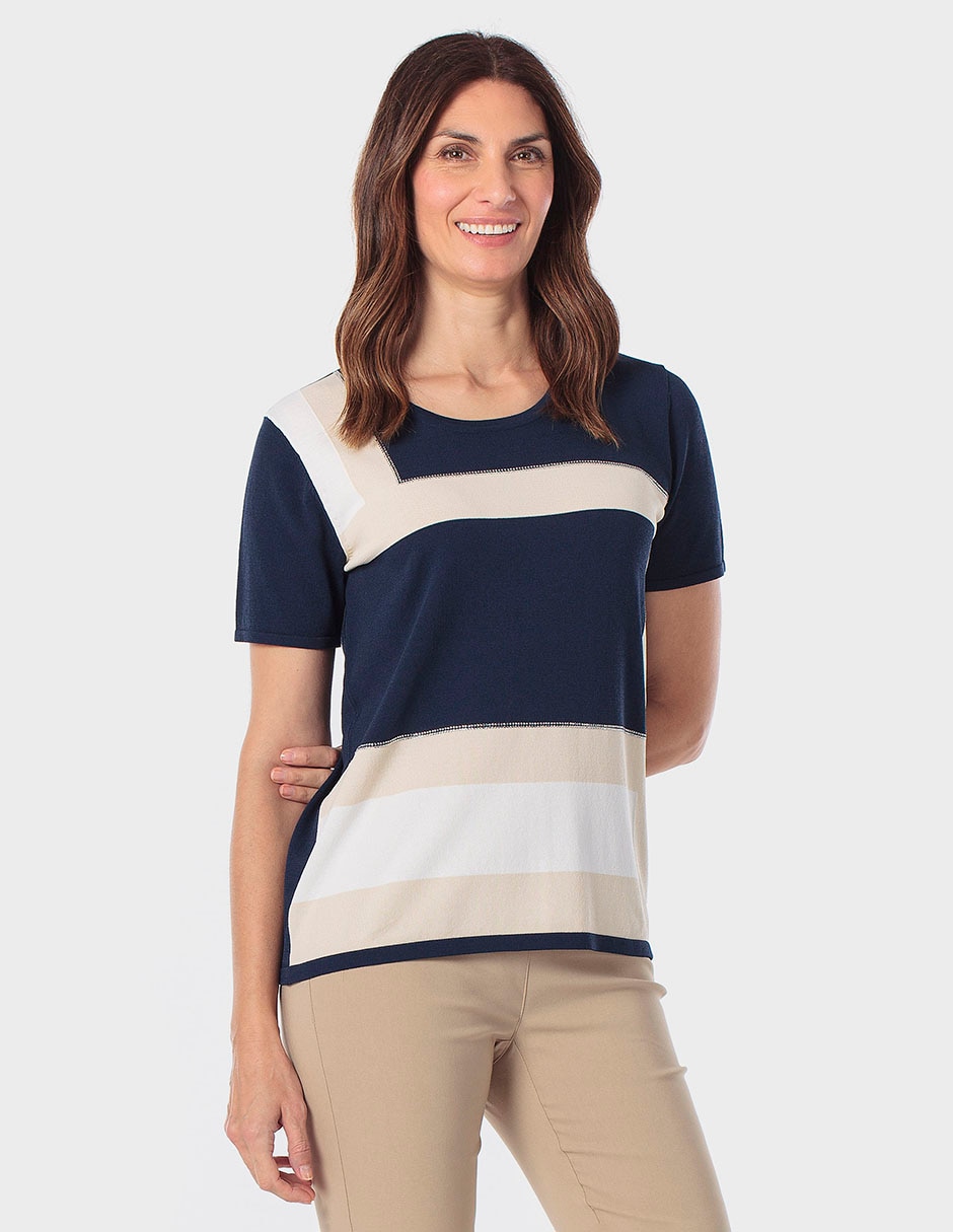 Playera manga corta cuello redondo para mujer Playera manga corta cuello redondo para mujer