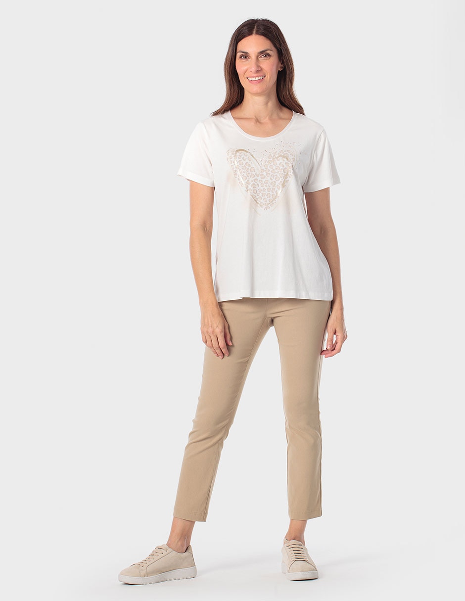 Playera manga corta cuello redondo para mujer 3