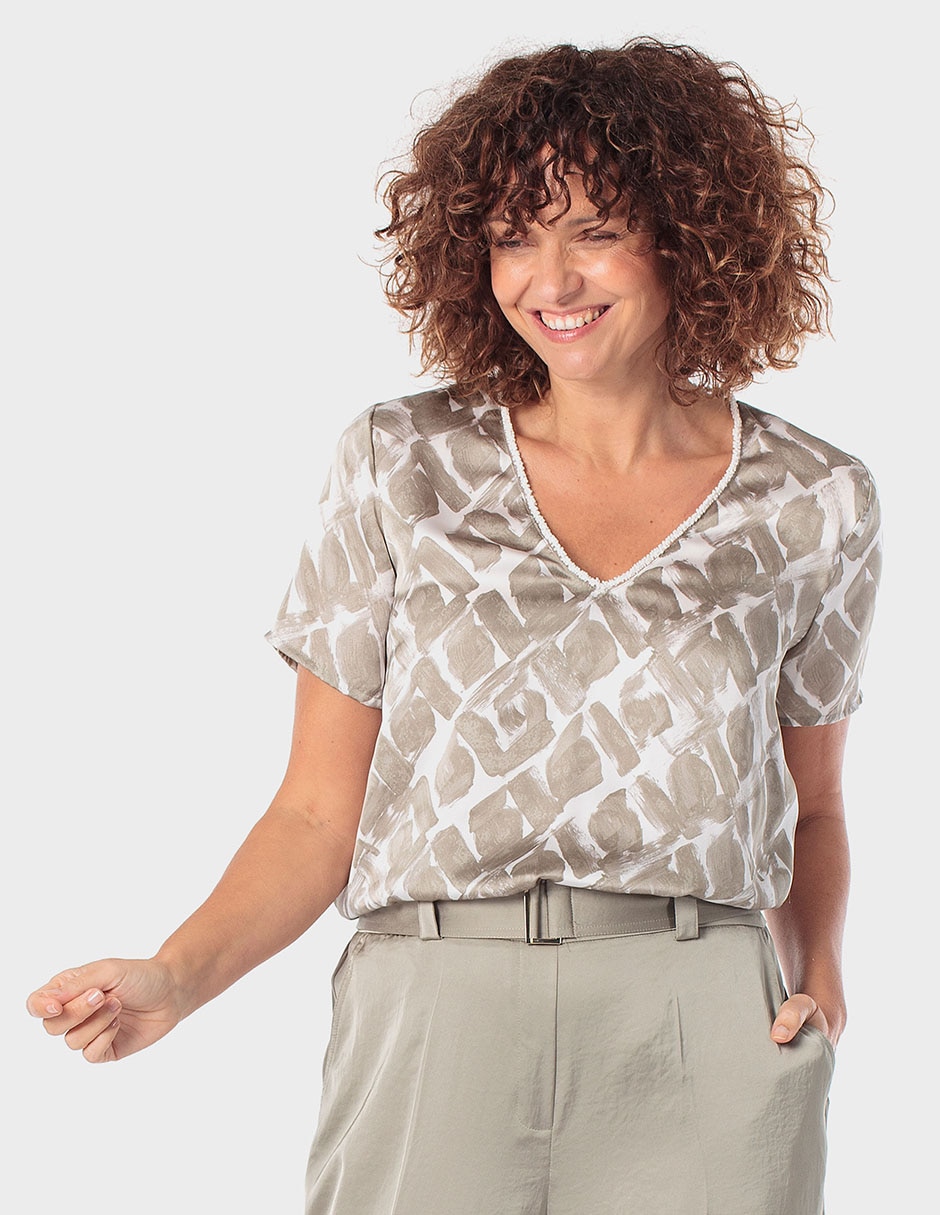 Blusa manga corta para mujer
